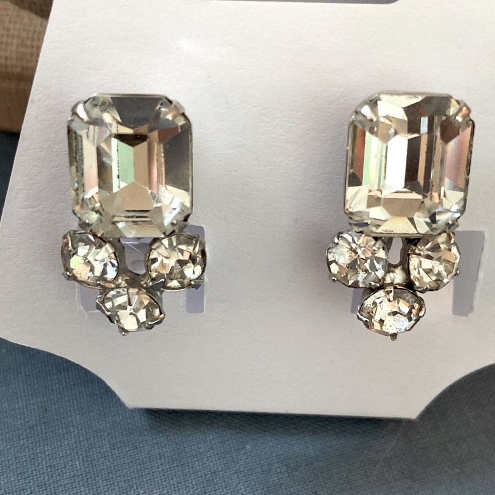 EISENBERG vintage 30s rhinestone screwback earrings